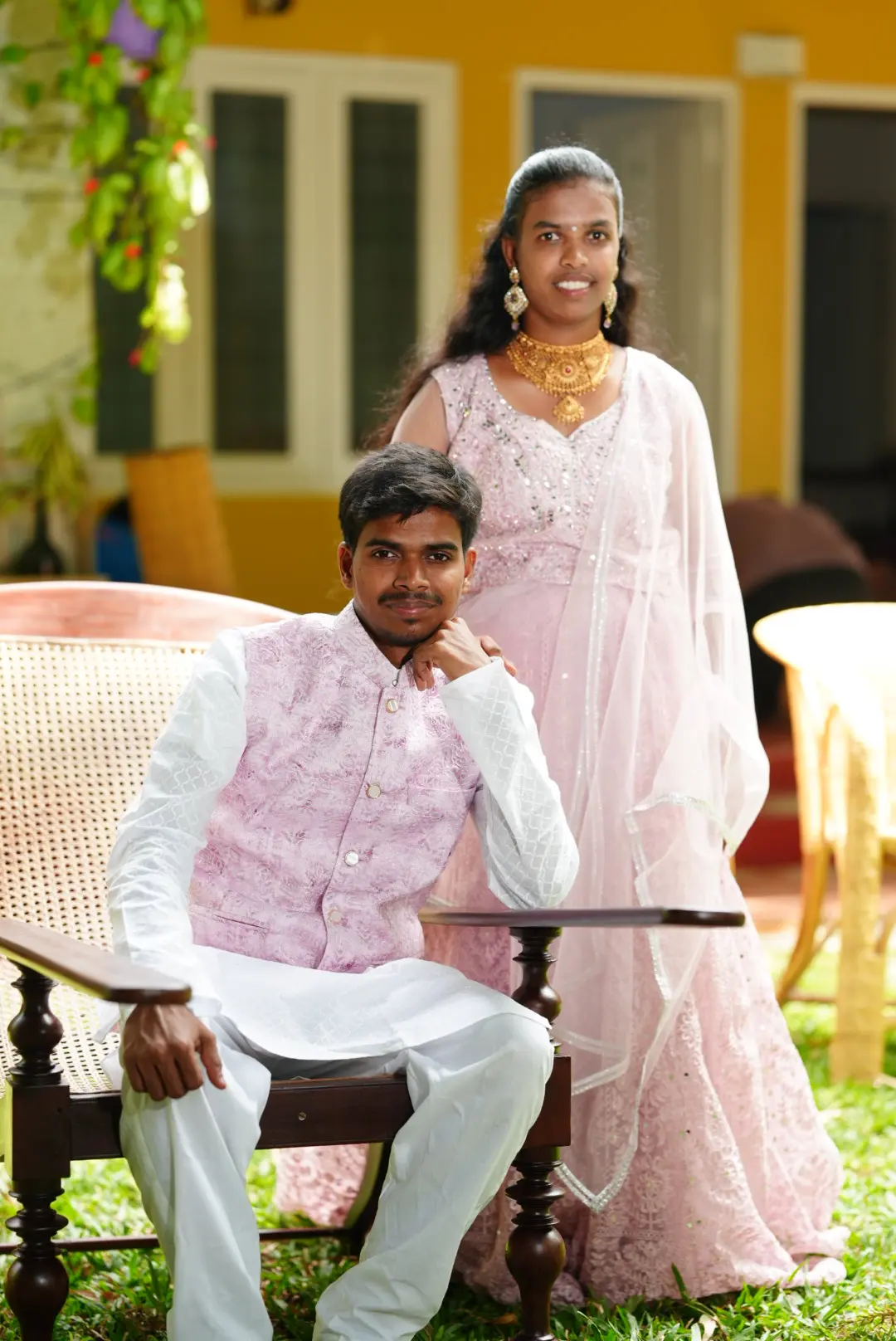 South Indian couple portrait outdoors