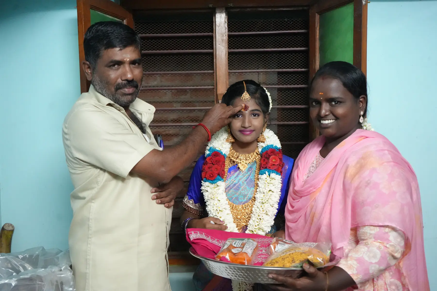 Traditional family portrait at a puberty ceremony